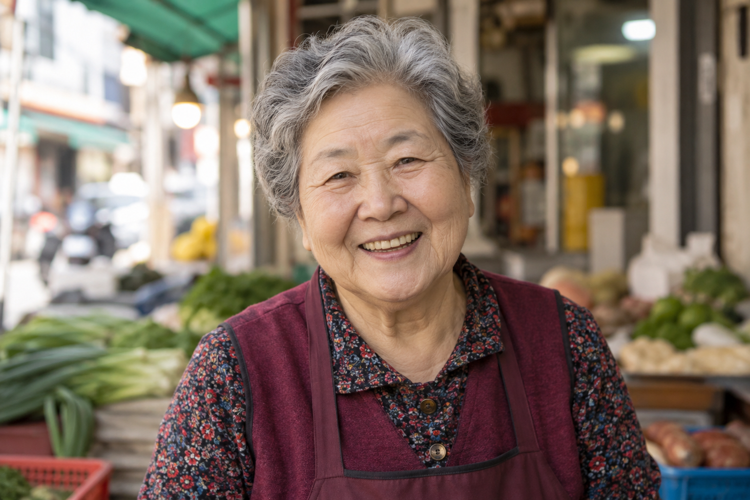 한국인 시니어의 밝은 표정